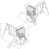 Technical drawing of two playground sets with dimensions indicated. Produktbild-Vorschau
