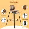 A diagram showing the features of a bar stool with callouts and text descriptions. Podgląd zdjęcia produktu