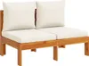 vidaXL Gartensofa ohne Armlehnen mit Kissen 2-Sitzer Produktbild-Vorschau 8