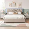 INONEFT Doppelbett Polsterbett 160x200cm, Stauraumbett mit Produktbild-Vorschau 1