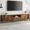 vidaXL TV skříňka se zásuvkou kouřový dub 200x25x44cm Náhled obrázku produktu 2