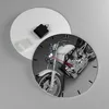 Wanduhr - Rund - Glasuhr - Motorrad Geschwindigkeit Motor - Produktbild-Vorschau 2