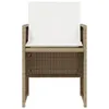 Design 3-tlg. Bistro-Set mit Kissen Beige Poly Rattan, Produktbild-Vorschau 5