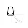 A technical drawing of a shower seal with dimensions indicated. Náhled obrázku produktu