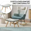 Sillón mecedora Merax con tapicería de bouclé y reposapiés, Vista previa de la imagen del producto 7