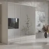 Kleiderschrank zum Schlafzimmer für Kleidung mit Spiegel, Höhe: 200cm, Breite: 200 cm, kaschmir Produktbild-Vorschau