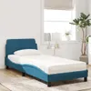 Letto con Materasso Dover Blu 90x190 cm in Velluto Anteprima dell’immagine prodotto 2