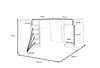 A diagram showing the dimensions of a corner desk. Náhled obrázku produktu