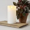 LED Echtwachs-Kerze ''Flamme Rustic'', weiß, 15x7.5cm, Produktbild-Vorschau 3