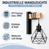Nástenné svietidlo MasterLED - E27 - čierne s drevom - Náhľad obrázku produktu 3