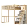 Hochbett,Kinderbett(natur)Holzbett,mit Produktbild-Vorschau 1