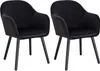 Two black velvet chairs with metal legs are shown against a white background. Produktbild-Vorschau