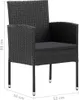 vidaXL 5 tlg. Garten Essgruppe Poly Rattan Schwarz - Produktbild-Vorschau 9