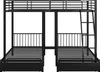 Hochwertiges Dreier-Etagenbett Metall 140x200 & 90x200 cm Produktbild-Vorschau 12