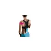 A person wearing athletic wear with kinesiology tape applied to their back and shoulder. Produktbild-Vorschau