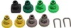 A collection of cleaning tool nozzles and metal clips arranged on a white background. Voir les images du produit