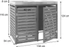 A diagram of a two-unit trash can enclosure with dimensions indicated. Náhľad obrázku produktu