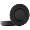 Two black ear pads for headphones are shown against a white background. One ear pad is shown from the side, and the other is shown from the top. Produktbild-Vorschau