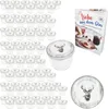 A collection of small glass jars with lids, a recipe book, and a decorative plate, all featuring a stag motif. Voir les images du produit