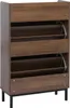 A brown shoe cabinet with black legs against a white background. Podgląd zdjęcia produktu