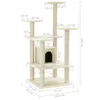vidaXL Kratzbaum mit Sisal-Kratzsäulen Creme 110 cm Produktbild-Vorschau 8
