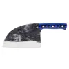A cleaver knife with a blue and black patterned handle, isolated on a white background. Anteprima dell’immagine prodotto