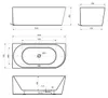 Aqualine TIBERA L Stehende Eckbadewanne 140x70cm, weiß Produktbild-Vorschau 5