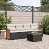 5-tlg. Garten-Sofagarnitur mit Kissen Schwarz Poly Rattan Produktbild-Vorschau 2