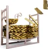 A firewood rack filled with logs, with some logs arranged to appear as if they are being added. Podgląd zdjęcia produktu