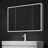 A modern bathroom vanity with a mirror and faucet. Voir les images du produit