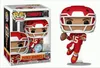 A Funko Pop! vinyl figure of Patrick Mahomes II in his Kansas City Chiefs uniform, shown both in its packaging and displayed outside of it. Produktbild-Vorschau