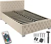tectake® Polsterbett Sedona in Samtoptik mit Steppmuster Produktbild-Vorschau 1