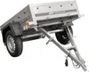 A silver utility trailer is shown against a white background. Produktbild-Vorschau