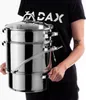A person is holding a large stainless steel steamer pot. Produktbild-Vorschau