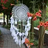 Großer Traumfänger im Boho-Stil, weiße Feder, Makramee, Produktbild-Vorschau 5
