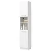 A tall, narrow white cabinet with shelves and doors, standing against a white background. Náhľad obrázku produktu