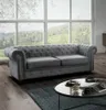 Easy4You Chesterfield Dunkelgrau Velvet 3-Sitzer Sofa Produktbild-Vorschau 1