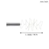 A product shot of a silver cylindrical object with a string of lights attached, against a white background. A measurement indicator is shown below the lights. Produktbild-Vorschau