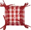 Clayre & Eef Brotkorf, 35x35x8 cm, wit, rood, katoen, met Productafbeelding-voorbeeld 2