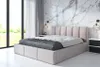 A modern bedroom with a bed, nightstands, and marble wall. Produktbild-Vorschau