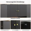 Ilot de cuisine moderne noir, armoire de cuisine avec plan Voir les images du produit 8