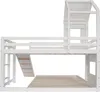 Letto a castello Sweiko con scivolo, letto a casetta, letto Anteprima dell’immagine prodotto 15