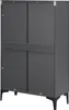 A dark gray cabinet with two doors and a horizontal divider. Náhľad obrázku produktu