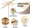 Collage of images showing details of a beige patio umbrella. Produktbild-Vorschau