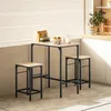 HOMCOM Bartischset: Bartisch met barkrukken. Eettafel met 2 Productafbeelding-voorbeeld 2
