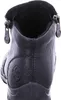 A close-up back view of a black leather boot. Produktbild-Vorschau