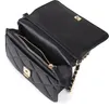 An open black quilted handbag with a gold chain strap and gold hardware, shown against a white background. Produktbild-Vorschau