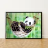 A painting of a panda in a hammock against a bamboo background. Náhled obrázku produktu