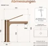 A diagram showing the dimensions and installation details of a faucet. Anteprima dell’immagine prodotto