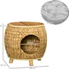 Pawhut Cave à chat en rotin 2 en 1 Design panier pour chat Voir les images du produit 3